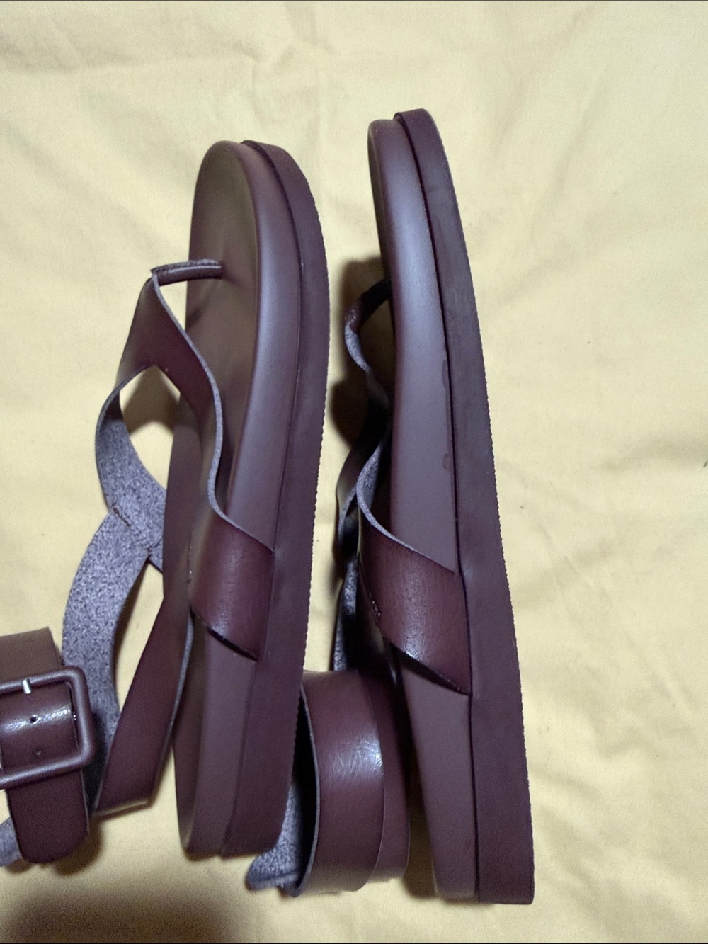 American Eagle Outfitters Women's Dark Brown Ankle-Strap Toe-Loop Sandals - Picture 6 of 7